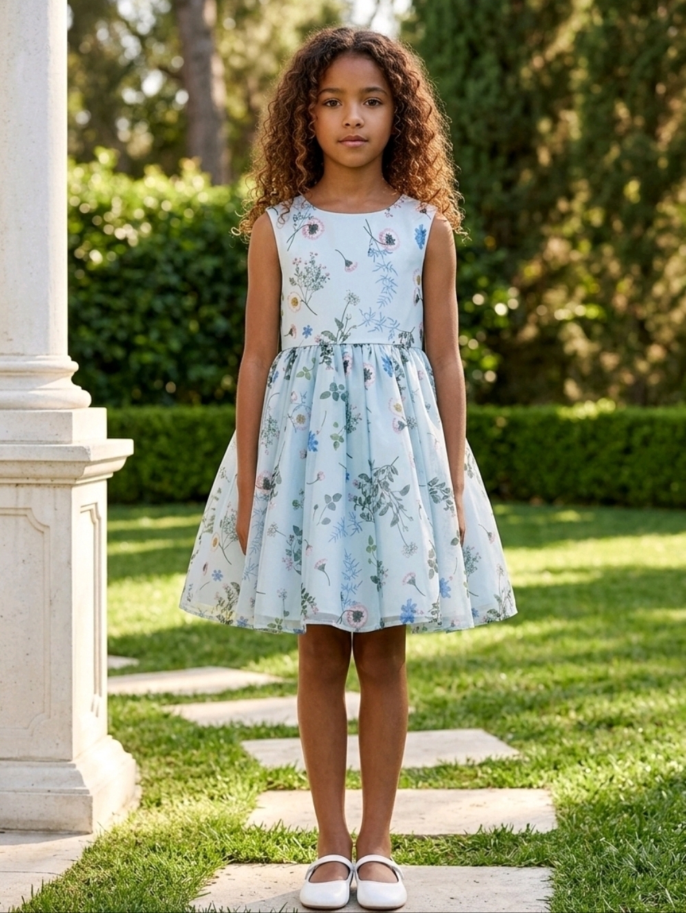 NWT Pippa & Julie Pastel Blue Floral Special Ocassion Dress